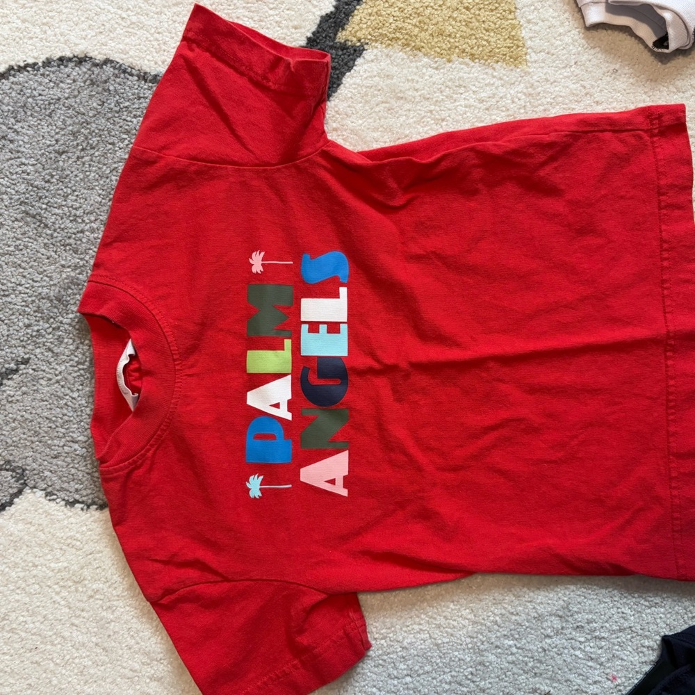 Palm Angels Kids Red Graphic T-Shirt